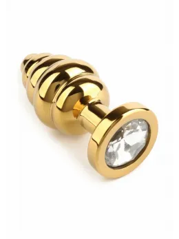 Mr. Steel Twister Small Stainless Steel Spiral Plug with Jeweled Base