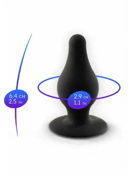 Silex-D Plug Model 2 Xsmall Black - Thermo-Reactive Silicone, Compact Size