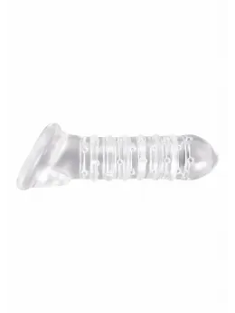 NS Novelties Renegade Ribbed Sleeve Extension TPE Transparent