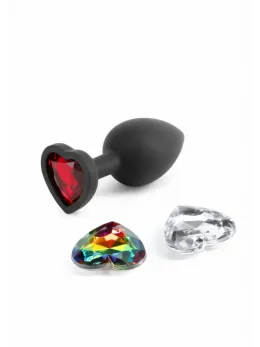 Glams Xchange Heart Small Silicone Plug with Interchangeable Gems