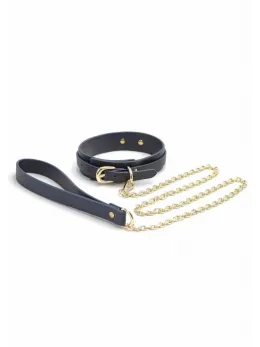 NS Novelties Bondage Couture Collar & Leash Set - Elegant Blue Design