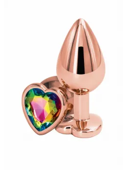 Rear Assets Rose Gold Heart M Aluminum Intimate Plug Medium