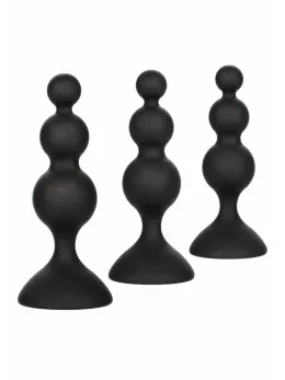 CalExotics Silicone Beaded Anal Kit 3-Piece Graduated Set Black