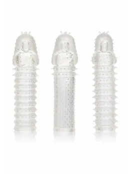 CalExotics Extension Kit 3 pcs - Set of Anatomical Enhancer Sleeves, Clear