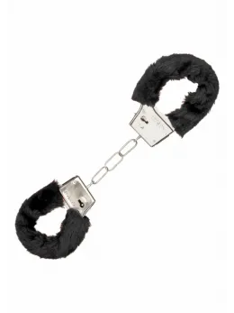 Playful Furry Cuffs Adjustable Metal Handcuffs with Faux Fur Covering