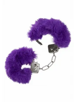 Ultra Fluffy Furry Cuffs Adjustable Faux Fur Metal Restraints Black