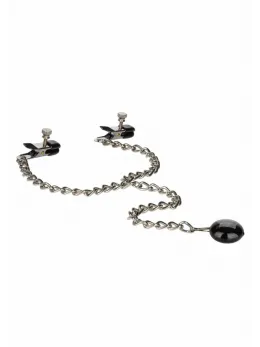 CalExotics Nipple Play Weighted Disc Adjustable Nipple Clamps Black