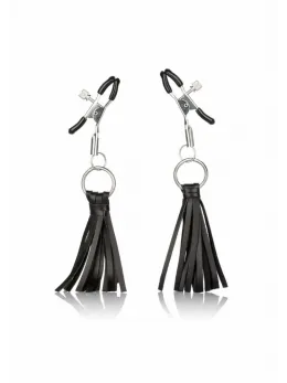 CalExotics Playful Tassels Adjustable Nipple Clamps Black 716770091888