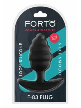 FORTO F-83 SPIR Plug Black Medium Silicone Ribbed Design