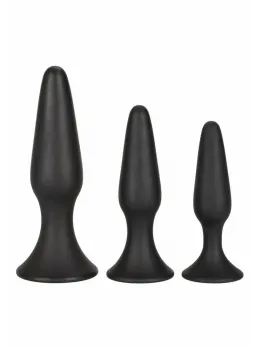 CalExotics Silicone Anal Trainer Kit - Graduated Flexible Set, Black