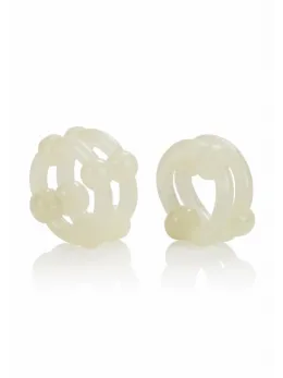 Island Rings Double Stacker TPE Dual Support Ring with Beads Clear