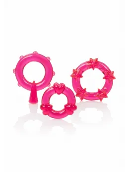Magic C-Rings 3-Piece Set - Stretchy TPR Rings with Textured Surface