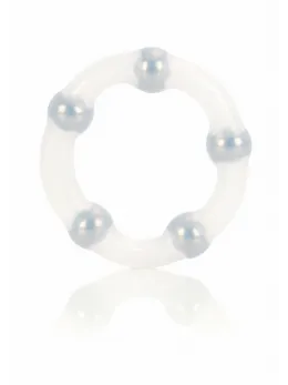 Metallic Bead Ring Silicone Performance Enhancer Flexible 5-Bead 716770026866