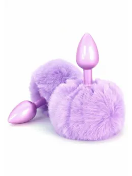 ToyJoy HAPPINESS Enchanting Bunnytail Aluminum Plug with Faux Fur Tail Silver