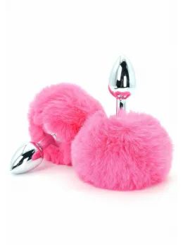 ToyJoy HAPPINESS Enchanting Bunnytail Aluminum Plug with Faux Fur Tail Silver