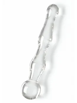 TOYJOY GLASS WORXX Sparkle Wand - Glass Intimate Massager, Wavy Design