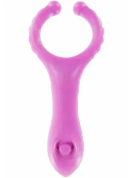 ToyJoy Vibrating Clit-Stim C-Ring by Dream Toys - Silicone, Textured, Black