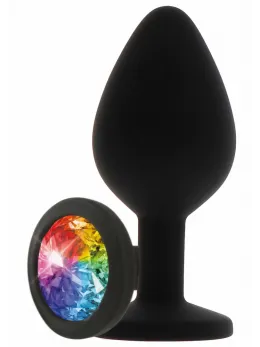 Rainbow Booty Jewel силиконов анален разширител с дъгов кристал, голям