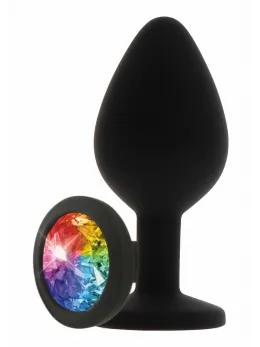TOYJOY Rainbow Booty Jewel Medium Silicone Plug with Multicolor Gem