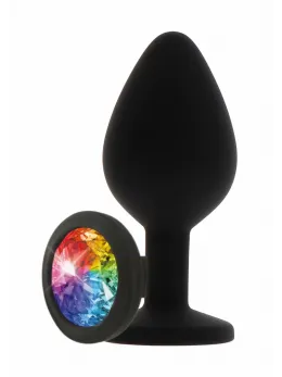 TOYJOY Rainbow Booty Jewel Small Silicone Plug with Multicolor Gem