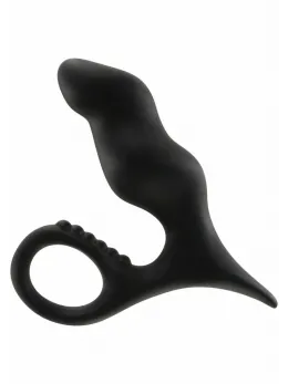 TOYJOY Bum Buster Silicone Anal Plug with Retrieval Loop Black