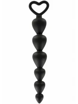 TOYJOY Bottom Beads Silicone Flexible Anal Chain 6 Beads Black