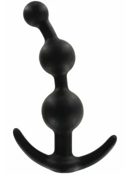 TOYJOY Sweet Sensation Silicone Beaded Plug with Flared Base Black
