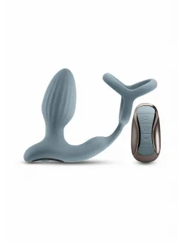 NS Novelties Renegade Pinnacle Silicone Plug with Remote & Ring, Rechargeable Black
