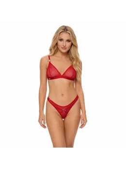 Obsessive Crimessa Lingerie Set Red - Elegant Mesh & Adjustable Fit