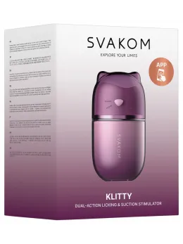 SVAKOM Klitty Dusty Lavender Lay-On Device with Suction & Licking Modes