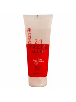 HOT Massage & Glide Gel 2in1 Strawberry 200ml - Dual Action, Fruity Aroma
