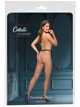 Cottelli LEGWARE Net Tights S-L Black Large Mesh, Soft Stretchy Fabric