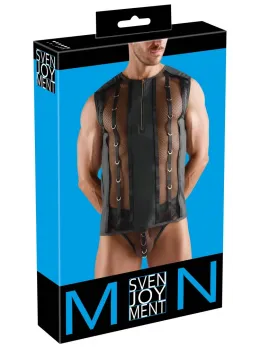 Svenjoyment Men's Net & Wetlook Shirt M Black Gold Details