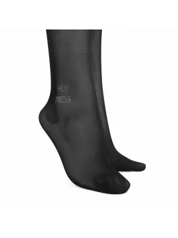 Obsessive Norless Mesh Open Design Tights Black - Decorative HOT MESS Detail S/M