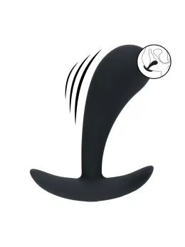 LEVELZ Vibrating Silicone Prostate Massager Medium Black Ergonomic