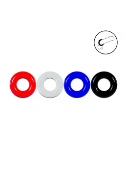 LEVELZ Set of 4 Ultra-Flexible Rings - Multicolor, TPE, Adjustable Fit