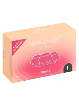 Womanizer Replacement Heads Pack 3x Black L - Silicone, Size L, 23mm