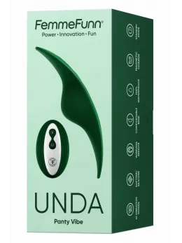 FemmeFunn Unda Dark Green - Ultra-Thin Wearable Intimate Device, Remote Control