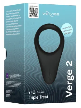 We-Vibe Verge 2 Flexible Silicone Intimate Ring with App Control, Black