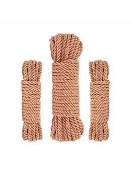 Rosy Gold Rope Set Elegant Luxury Bondage Ropes 8m Soft Fiber Gold