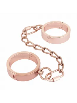 Rosy Gold Adjustable Metal Handcuffs with Quick Release, Rose Gold Finish
