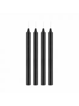 Rosy Gold Seduction Candle Set Black - Elegant Drip Candles, 4 pcs