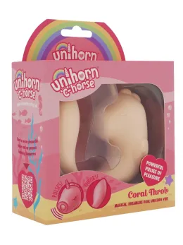 Unihorn C-Horse Coral Throb Dual Vibrating Intimate Device Silicone Pink