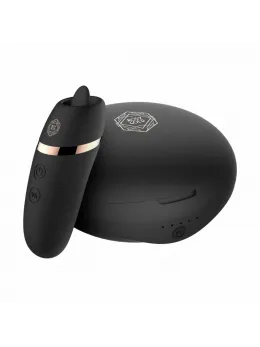 Rosy Gold Licking Stimulator Black with Premium Charging Case - Compact Design