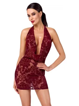 Noir Handmade Kink Royal Velvet Mini Dress Burgundy Red XL