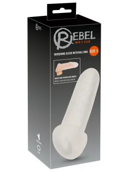 Rebel Thickening Intimate Sleeve L Transparent 16.5 cm Flexible TPE