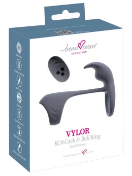 beau coeur Vylor RC Silicone Dual Motor Intimate Ring, Black, 13.5 cm