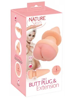 Nature Skin 2-in-1 Plug & Extension - Flexible Anatomical System, 19.5cm