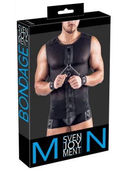 Svenjoyment Bondage Sleeveless Net Shirt with Adjustable Cuffs M Black