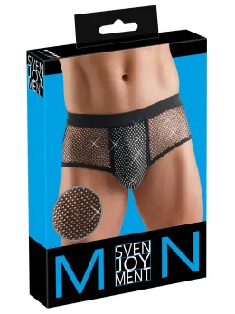 Svenjoyment Men's Sparkle Black Briefs 2XL with Gem Accents